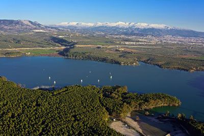 foto aerea pantano de cubillas granada